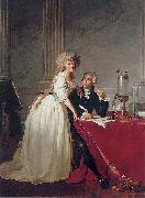 Jacques-Louis David Portrait of Antoine Laurent Lavoisier and his wife ( oil painting artist